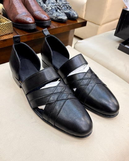 Classic Black Ethnic Sandals