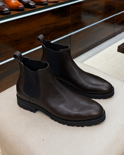 Dark Brown Chunky Chelsea Boots