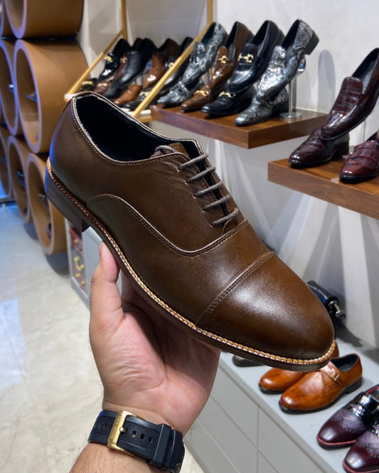 Classic Brown Goodyear Welted Captoe Oxfords