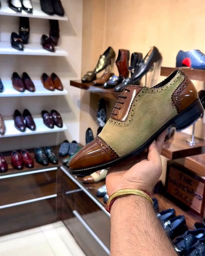 Brown Patina Spectator Captoe Oxfords