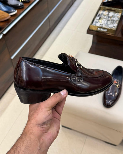 Ox-blood Bee Moccasins with Cuban Heel