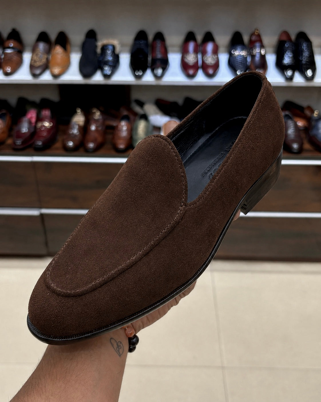 Brown Suede Belgian Loafers