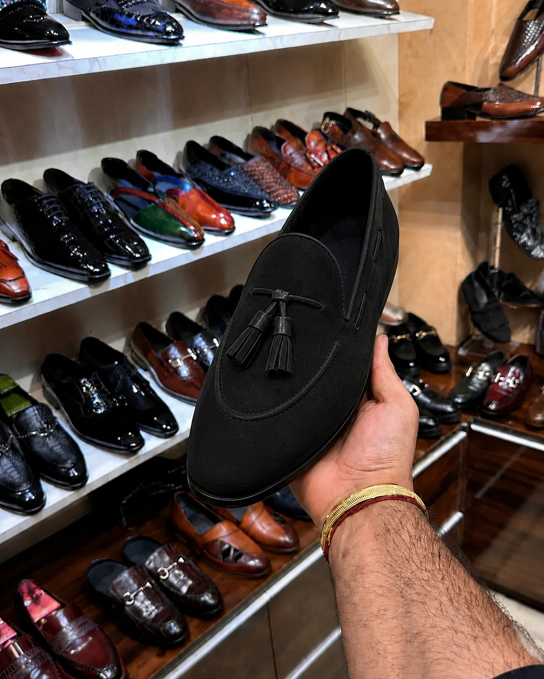 Black Suede Tassel Loafers
