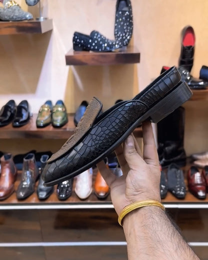 The Boss Mules in Dual-tone Alligator Scaled Leather