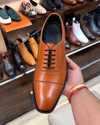 Tan Cap Toe Oxfords