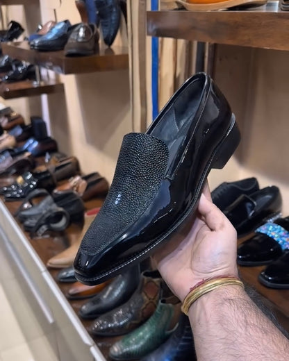 Exotic Stingray Fish Skin Moccasins