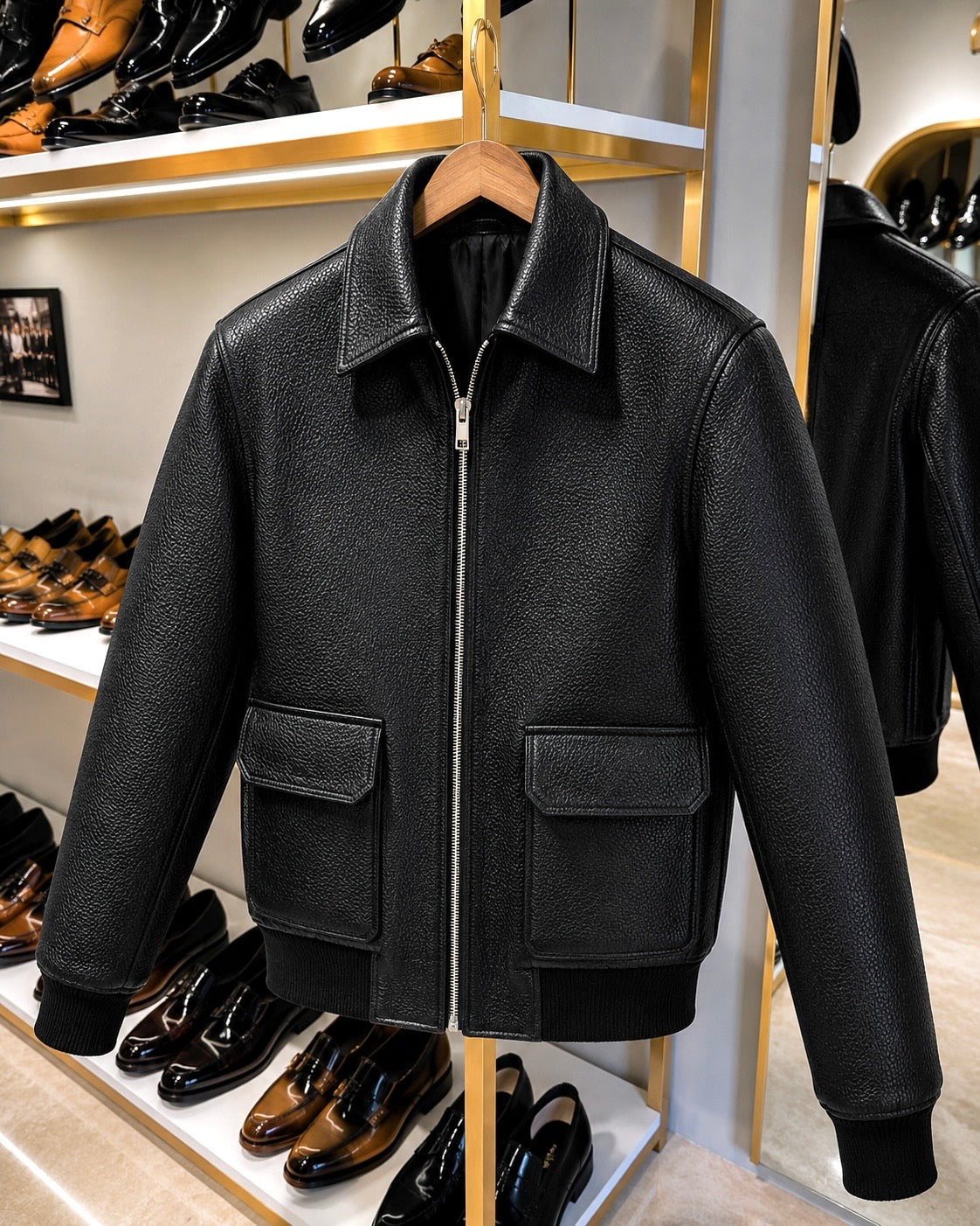 Genuine Black Full Grain Leather Jacket