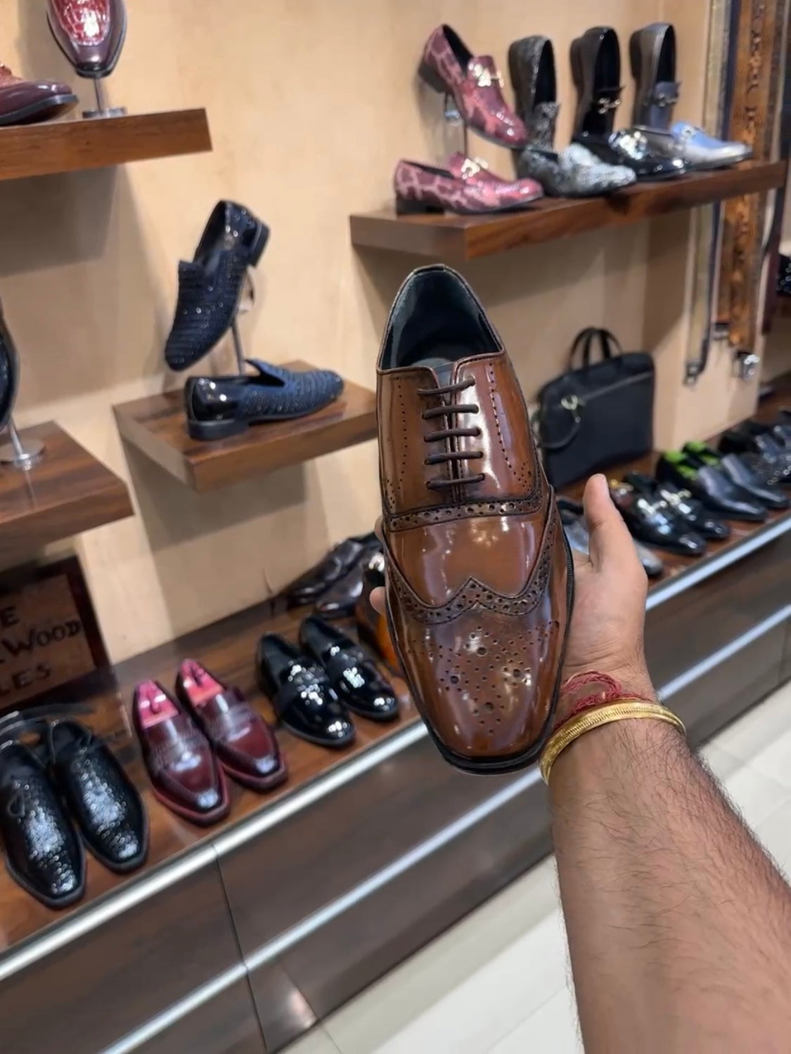 Walnut Brown Wingtip Semi-Brogue Oxfords