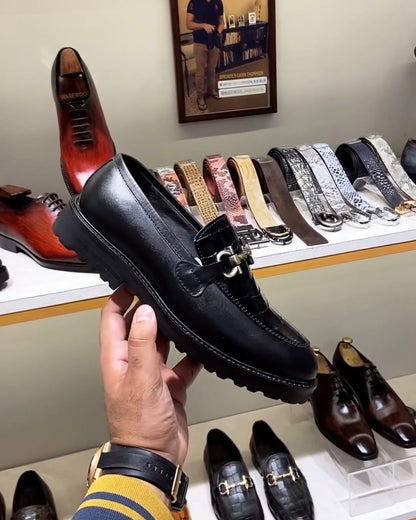Crocodile Scaled Matt Finish Boot-sole Moccasins