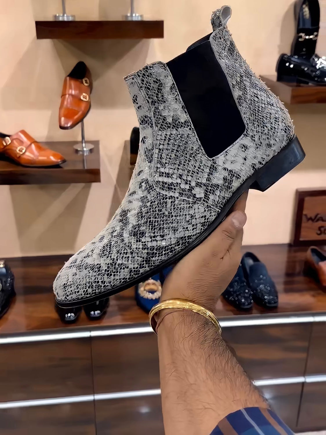 Himalayan Python Scaled Zip Boots