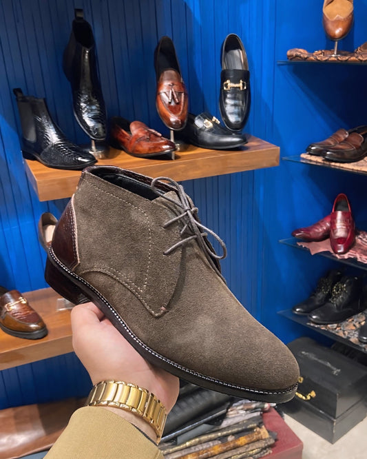 Dark Grey Suede Chukka Boots