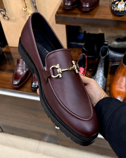 Burgundy Chunky Loafers