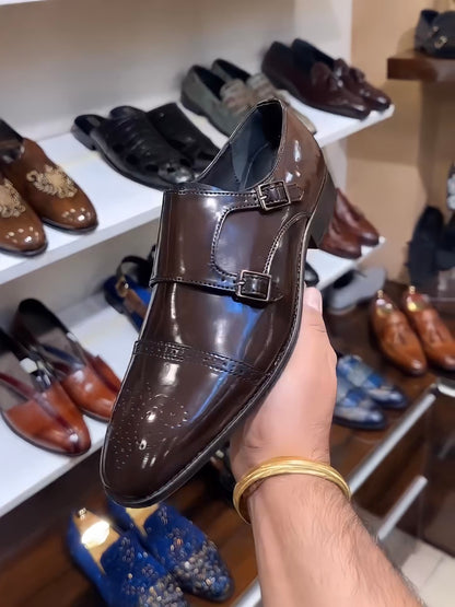 Chocolate Brown Patina Double Monks