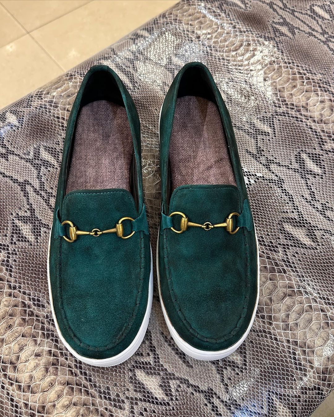 Peacock Green Suede Sneakers