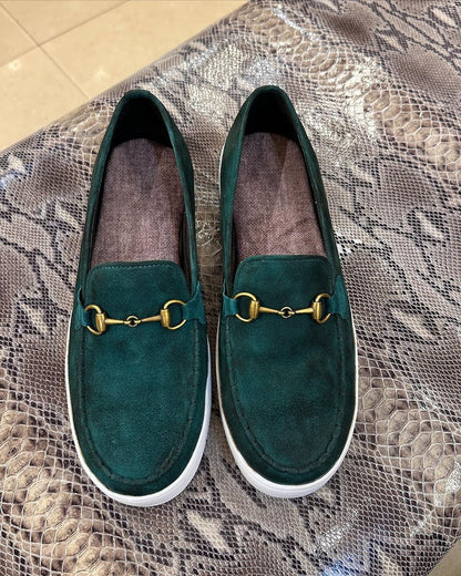 Peacock Green Suede Sneakers