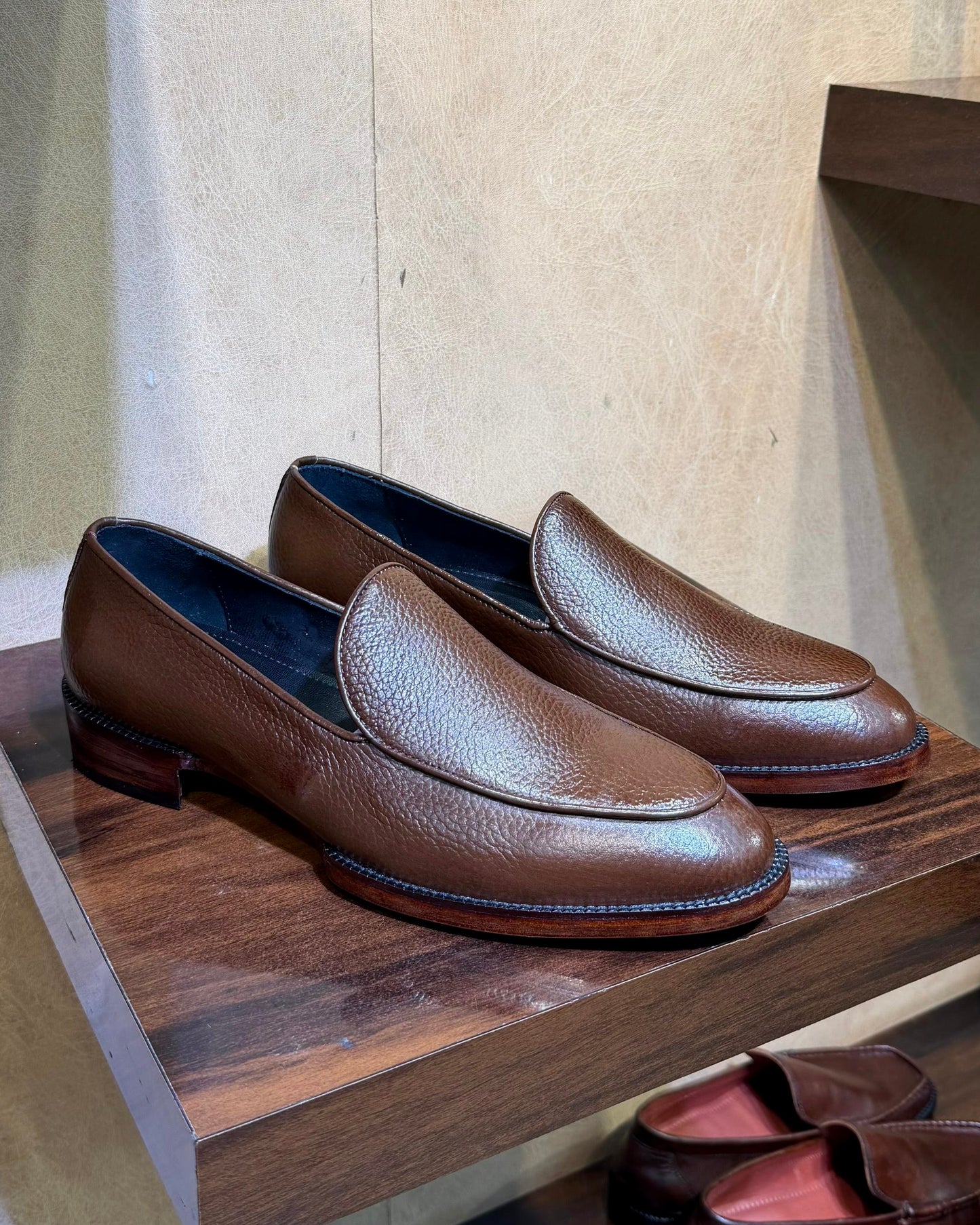 Brown Full Grain Leather Belgian Loafers with 270 Degree Welted Sole