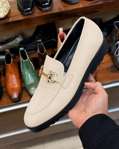 Beige Chunky Loafers