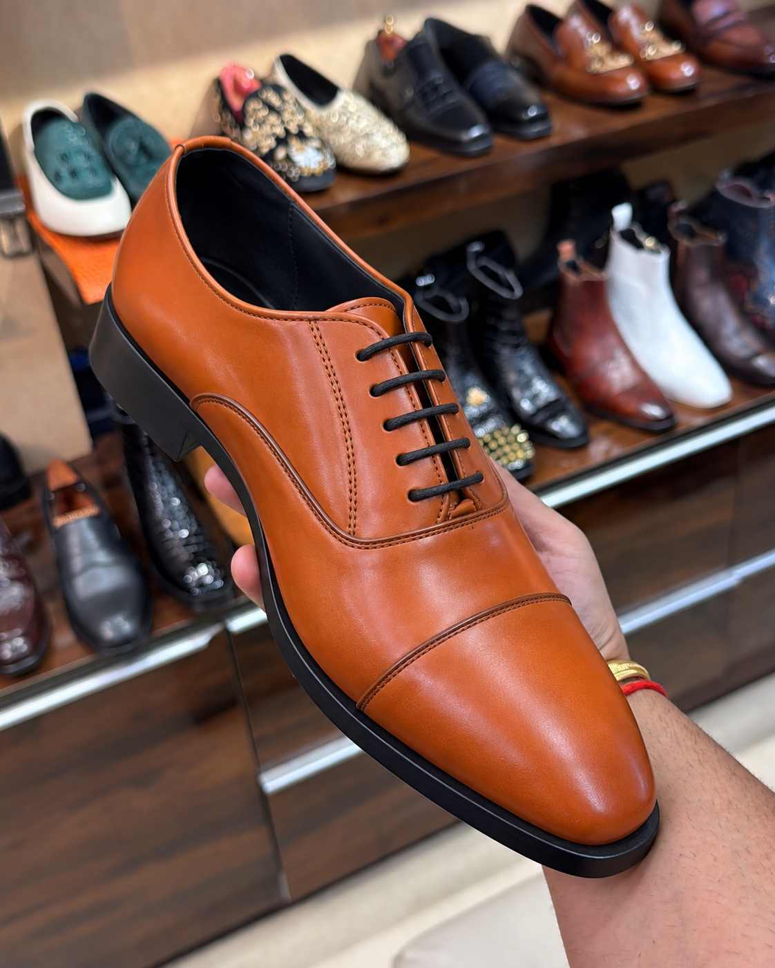Tan Cap Toe Oxfords
