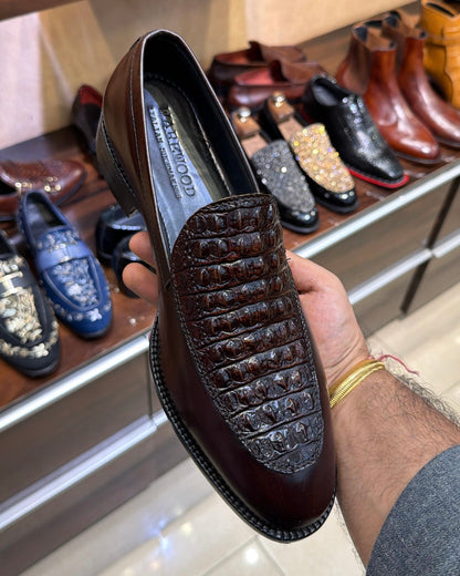 Limited Edition Burnished Brown Alligator Scaled Loafers