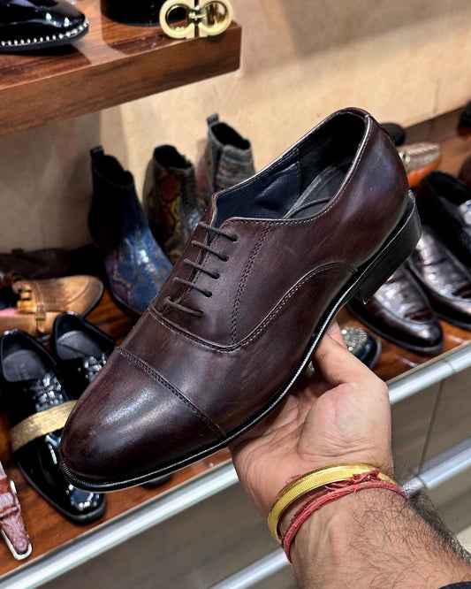 Dark Brown Cap Toe Oxfords