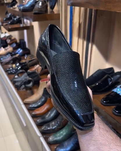 Exotic Stingray Fish Skin Moccasins