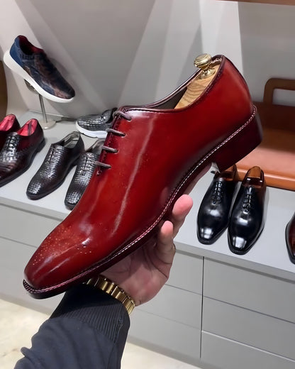 Cherry Red Patina Wholecut Oxfords