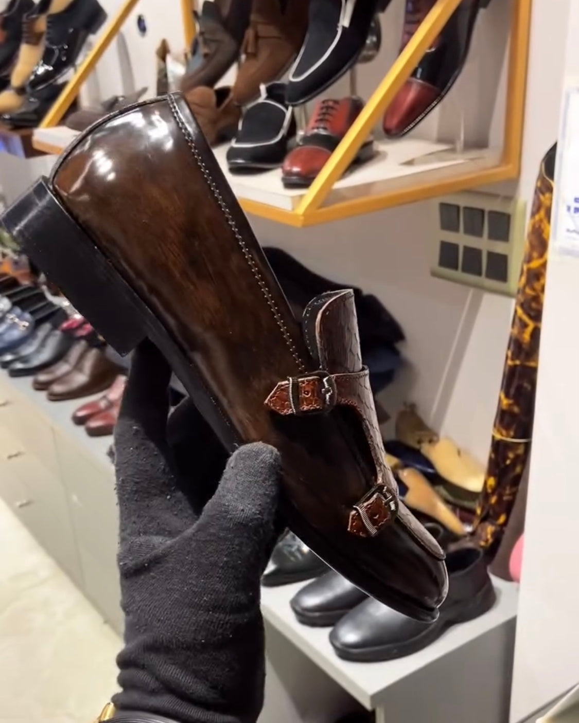 Brown Dual-tone Cobra Double Monk Moccasins