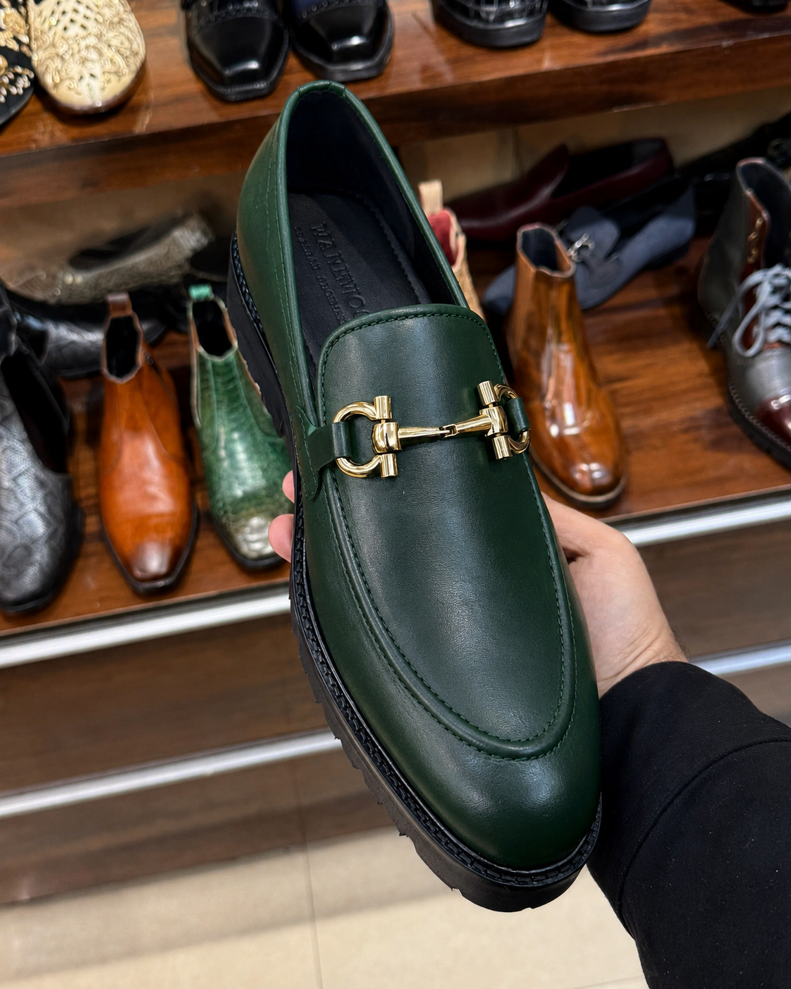 Dark Green Chunky Loafers