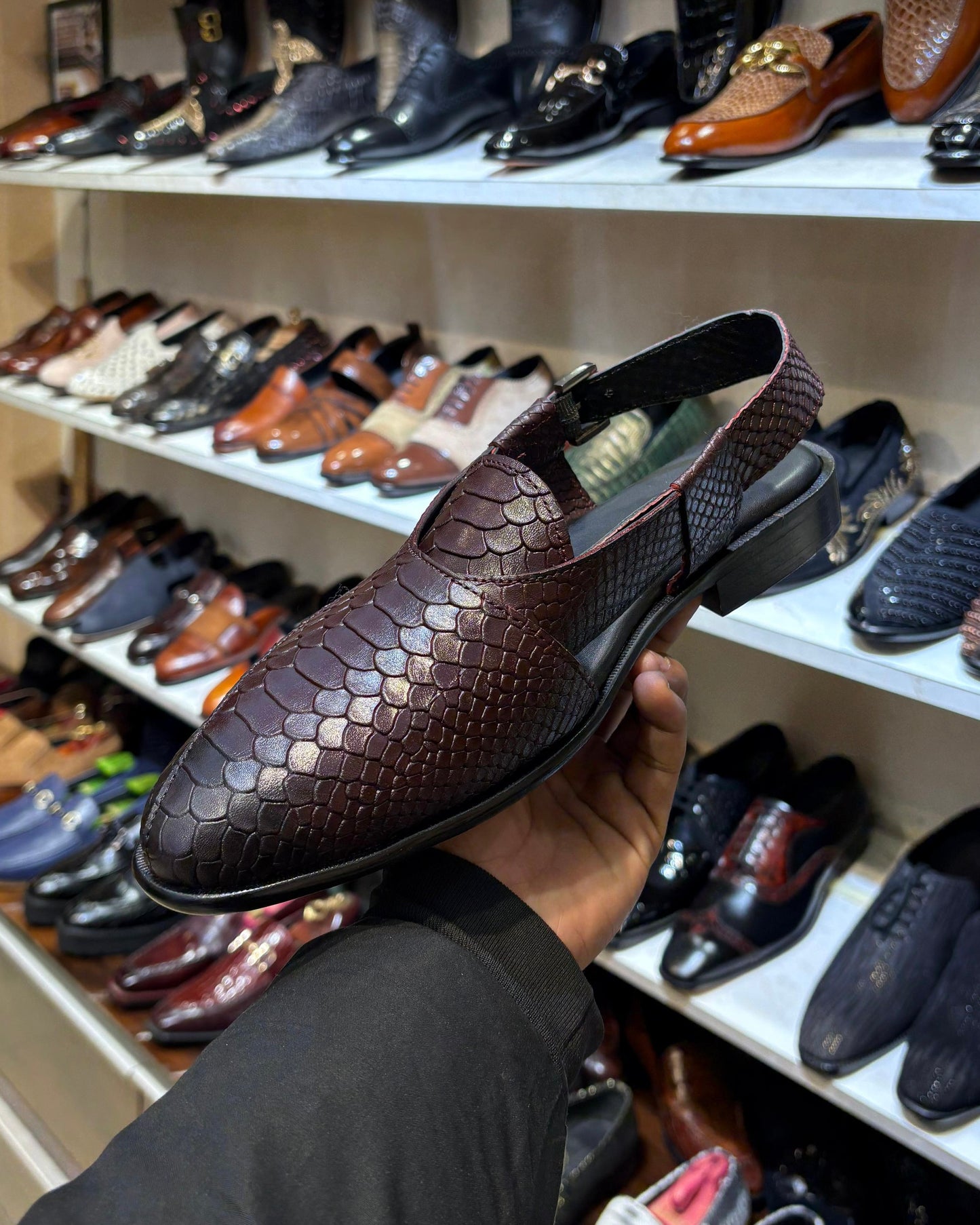 Dark Burgundy Cobra Scaled Peshawaris