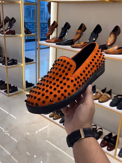 Orange Studded Sneakers