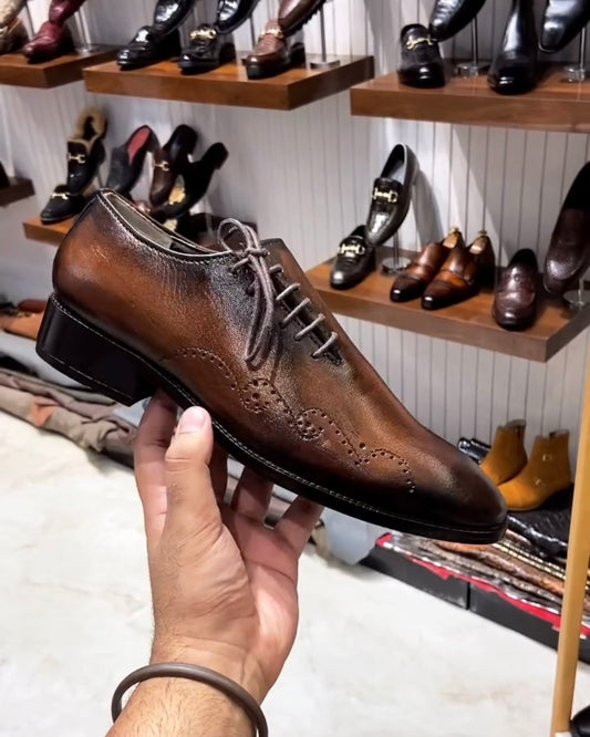 Custom Handmade Side Lace Oxfords For Men | Warewood Shoemakers Custom Handmade Side Lace Oxfords For Men | Warewood Shoemakers