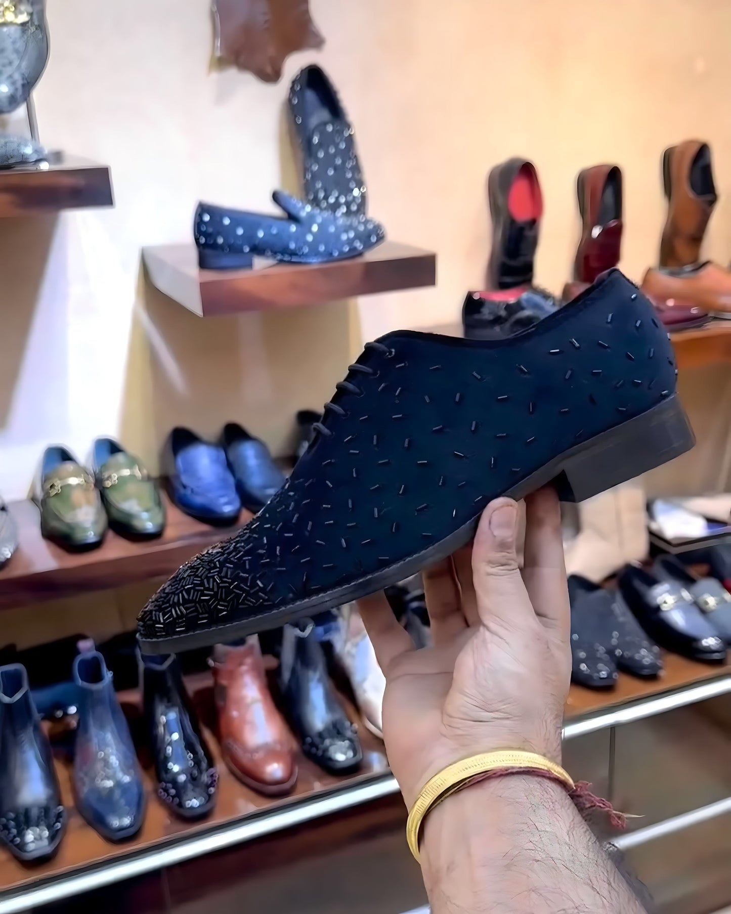 The Signature Tuxedo Oxfords in Navy Blue Suede
