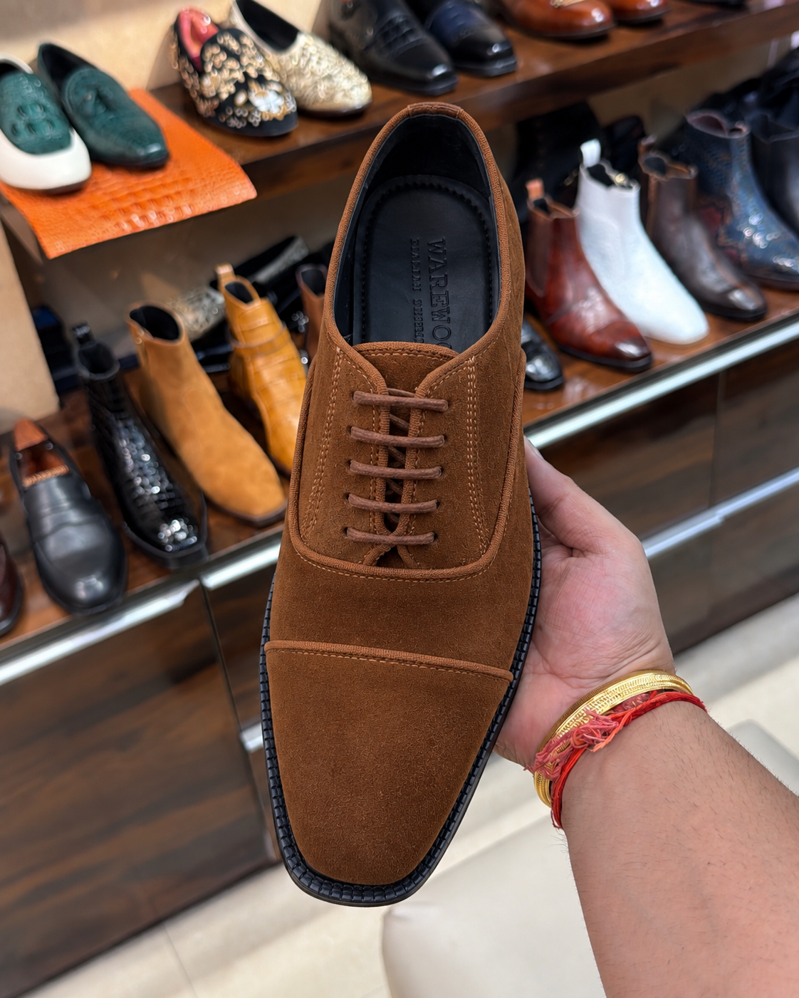 Tobacco Suede Cap Toe Oxfords
