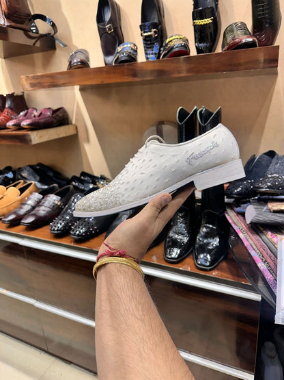 Pure Italian White Suede Oxfords