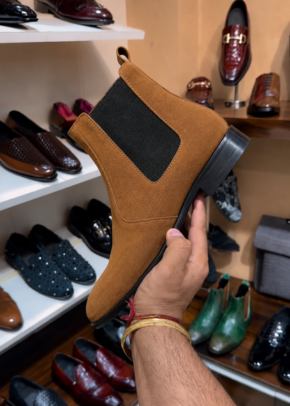 Tobacco Suede Chelsea Boots