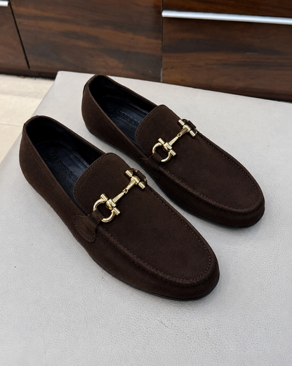 Brown Suede Driving Loafers