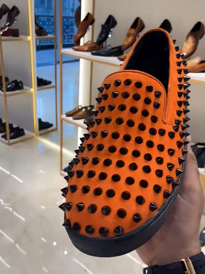 Orange Studded Sneakers