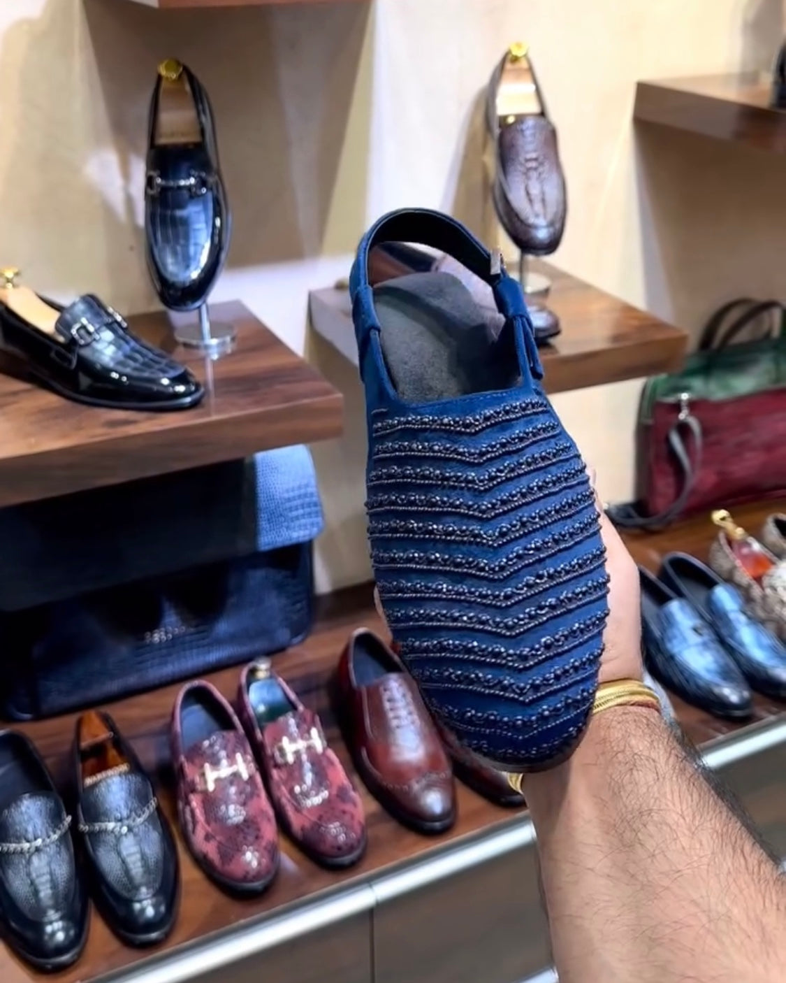 Blue Embroidered Peshawaris