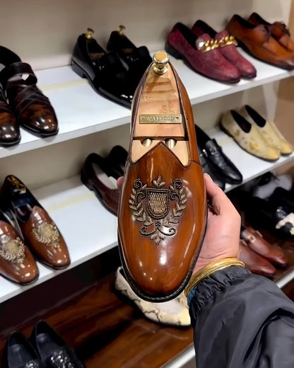 Dark Tan Patina Embroidery Mojaris
