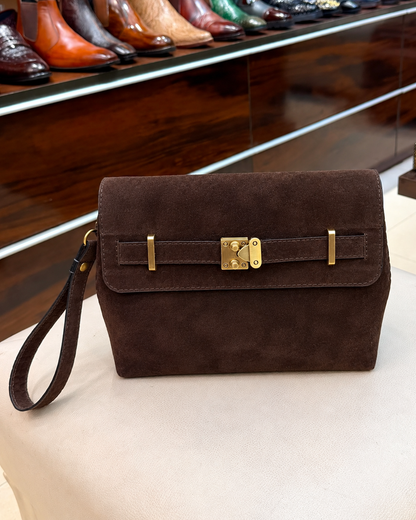 Brown Suede Cross Body Bag
