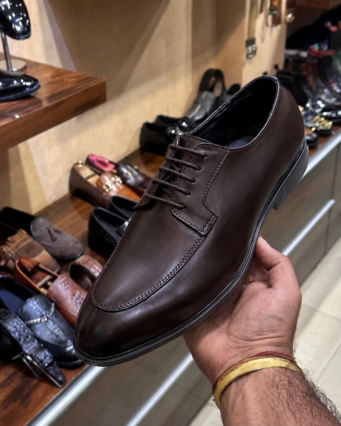 Dark Brown Split Toe Derby Shoes