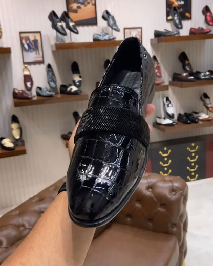 Luxe Edition Patent Croc Full Strap Loafers