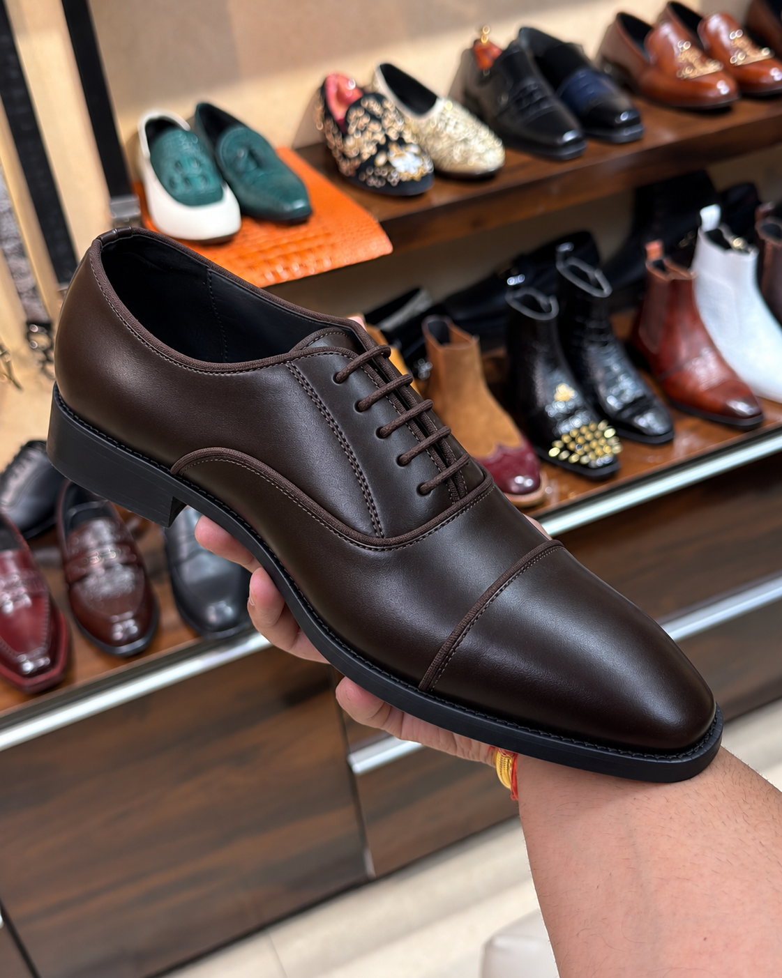 Dark Brown Cap Toe Oxfords