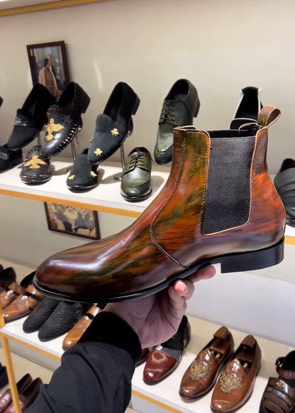 Classic Tan Patina Chelsea Boots