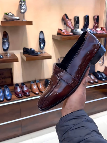 Ox-blood Indo-western Slip-ons