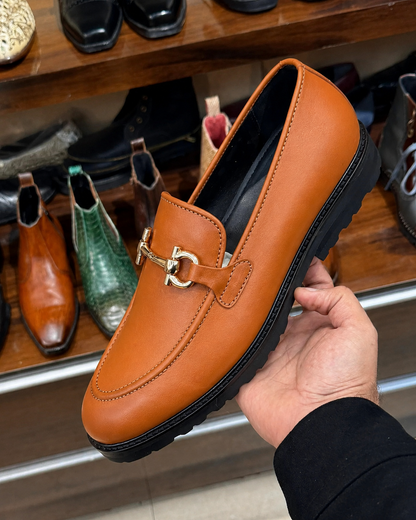 Tan Chunky Loafers