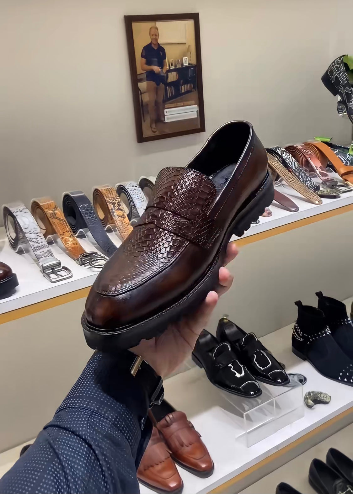 Brown Patina Boot Sole Moccasins