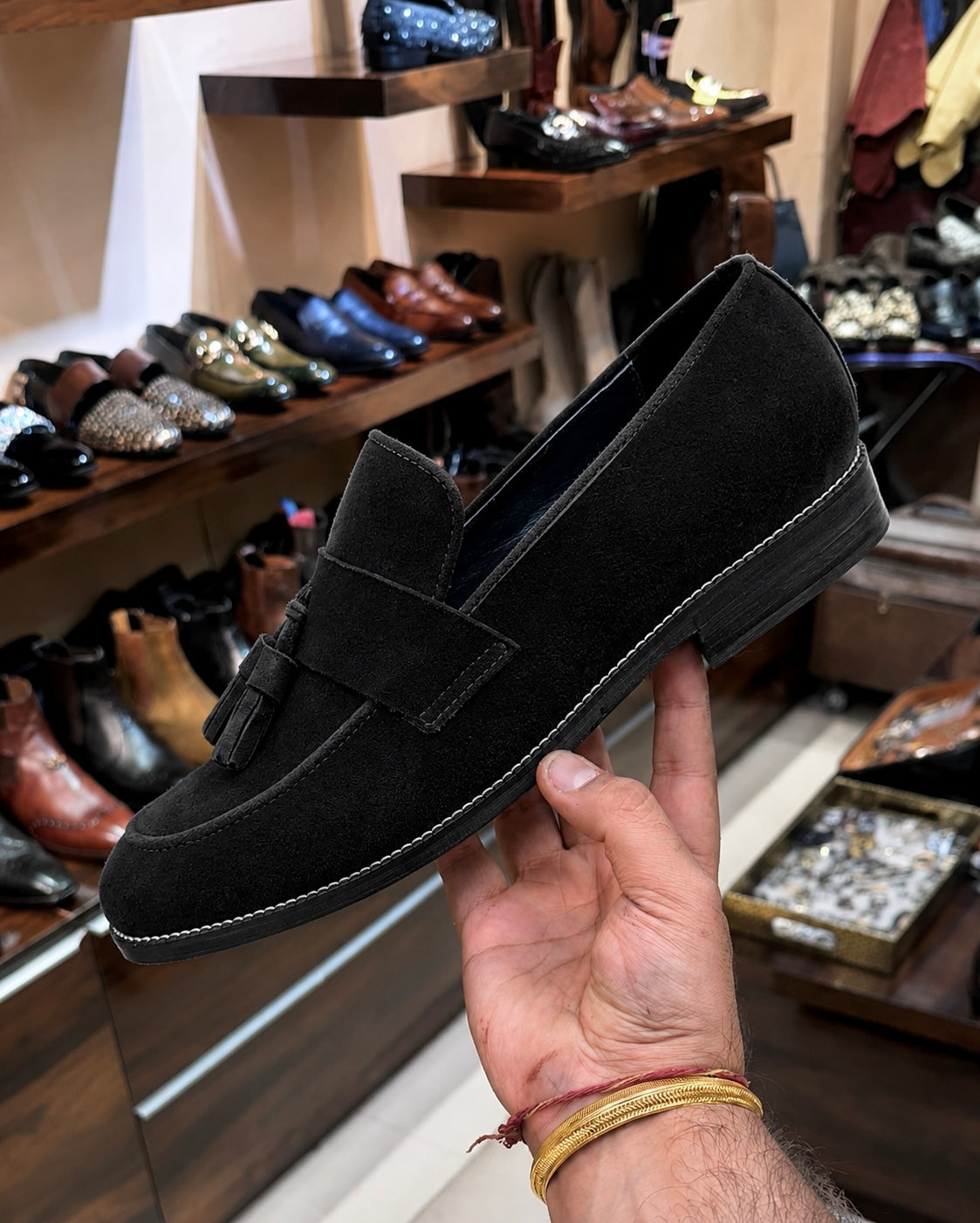 Black Suede Tassel Loafers