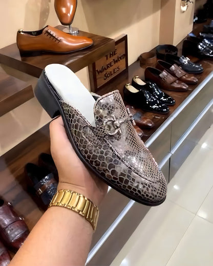 Exotic Snake Leather Mules