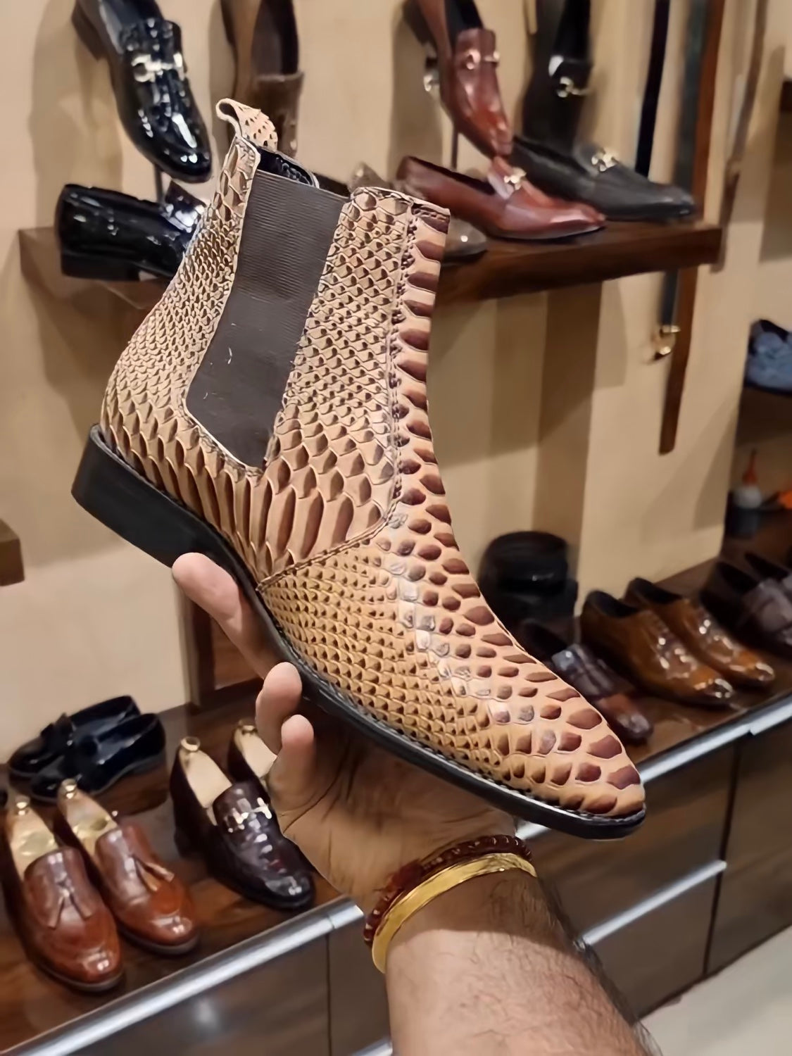 Exotic Snake Chelsea Boots